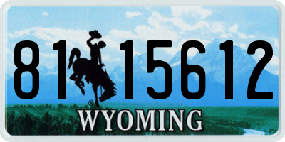 WY license plate 8115612