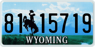 WY license plate 8115719
