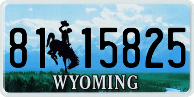 WY license plate 8115825