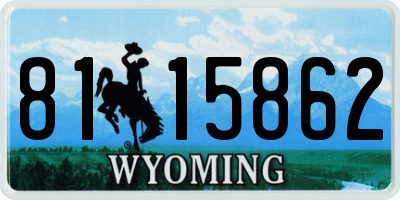 WY license plate 8115862