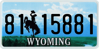 WY license plate 8115881