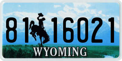 WY license plate 8116021