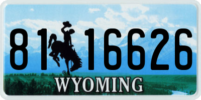 WY license plate 8116626