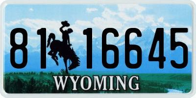 WY license plate 8116645