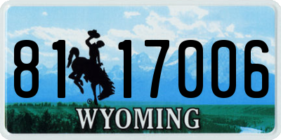 WY license plate 8117006