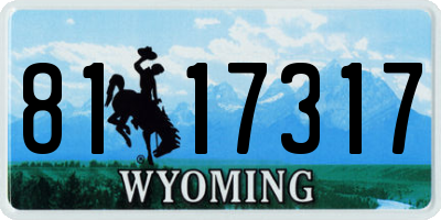 WY license plate 8117317