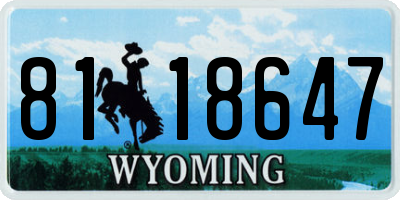 WY license plate 8118647