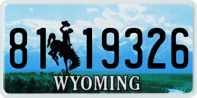 WY license plate 8119326