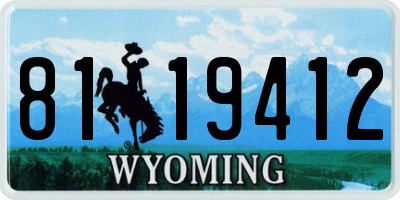 WY license plate 8119412