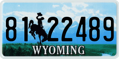 WY license plate 8122489