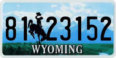 WY license plate 8123152