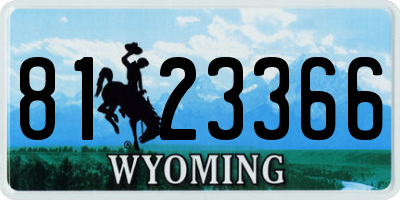 WY license plate 8123366