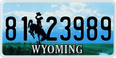 WY license plate 8123989