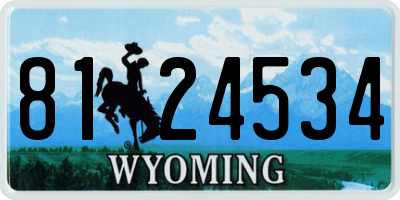 WY license plate 8124534