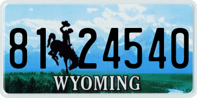 WY license plate 8124540