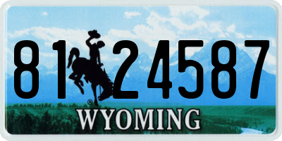 WY license plate 8124587