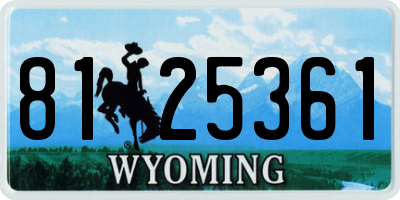 WY license plate 8125361