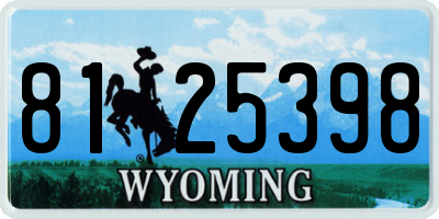 WY license plate 8125398