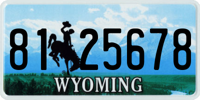 WY license plate 8125678