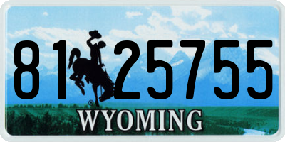WY license plate 8125755