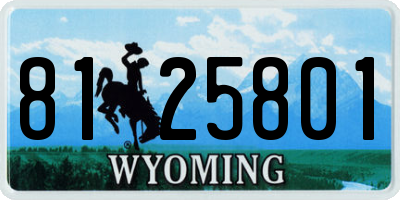 WY license plate 8125801
