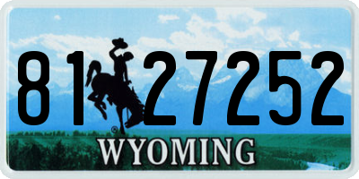 WY license plate 8127252