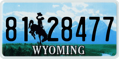 WY license plate 8128477