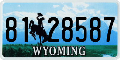 WY license plate 8128587