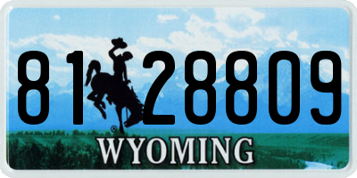 WY license plate 8128809