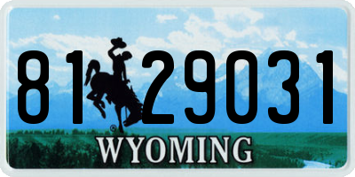 WY license plate 8129031