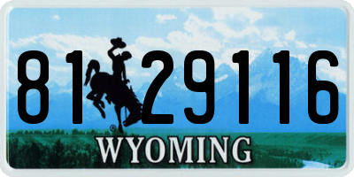 WY license plate 8129116
