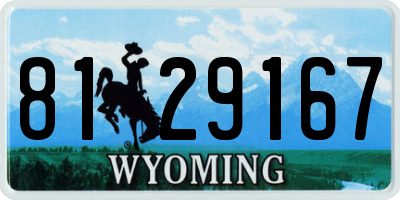 WY license plate 8129167
