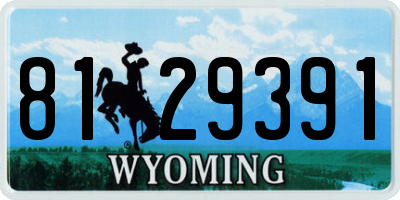 WY license plate 8129391