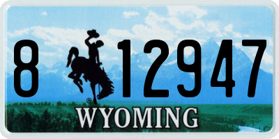 WY license plate 812947