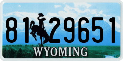 WY license plate 8129651