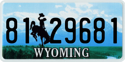 WY license plate 8129681