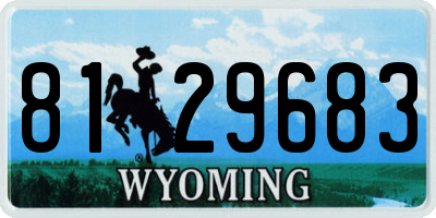 WY license plate 8129683