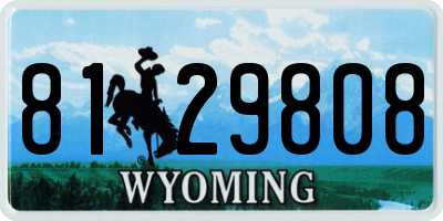 WY license plate 8129808