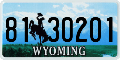 WY license plate 8130201
