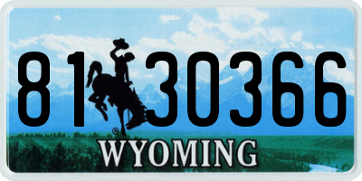 WY license plate 8130366