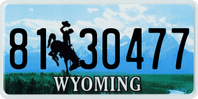 WY license plate 8130477