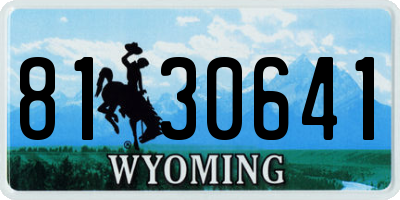 WY license plate 8130641