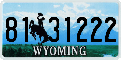 WY license plate 8131222