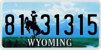 WY license plate 8131315