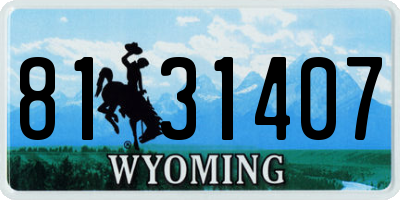 WY license plate 8131407