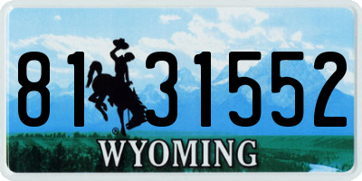 WY license plate 8131552