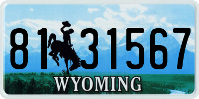 WY license plate 8131567