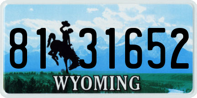 WY license plate 8131652