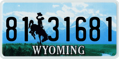 WY license plate 8131681