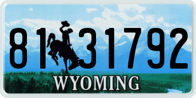 WY license plate 8131792